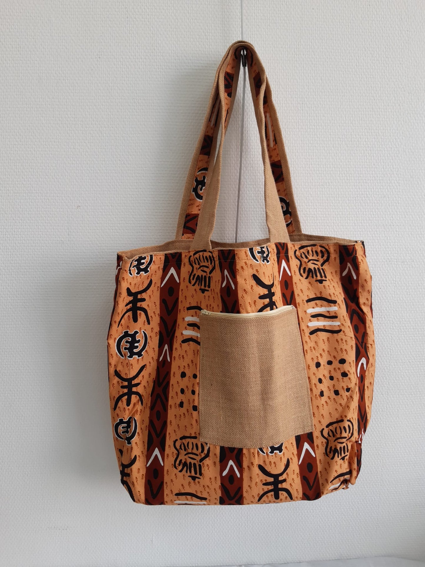 Sac cabas bogolan ocre