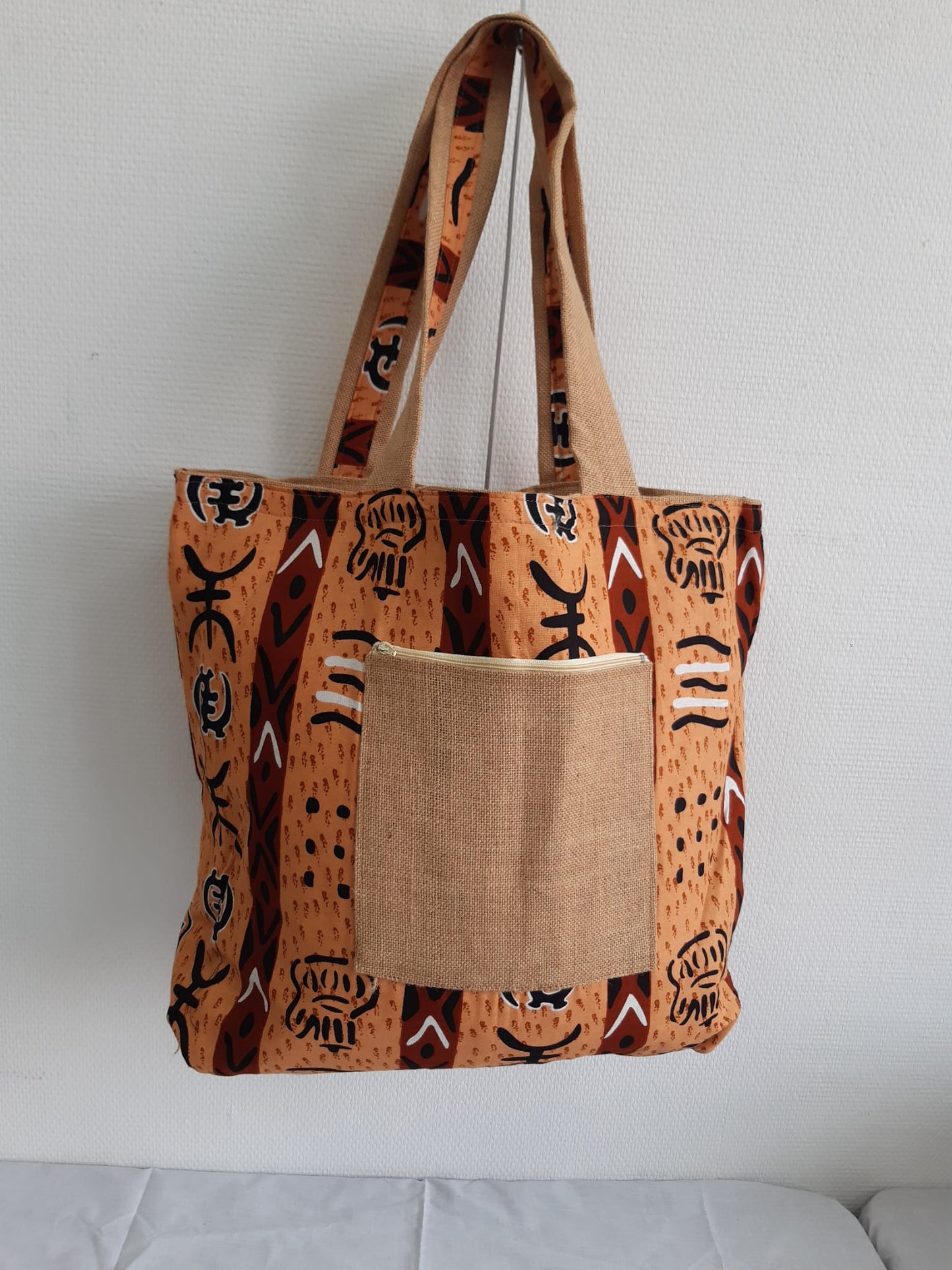 Sac cabas bogolan ocre