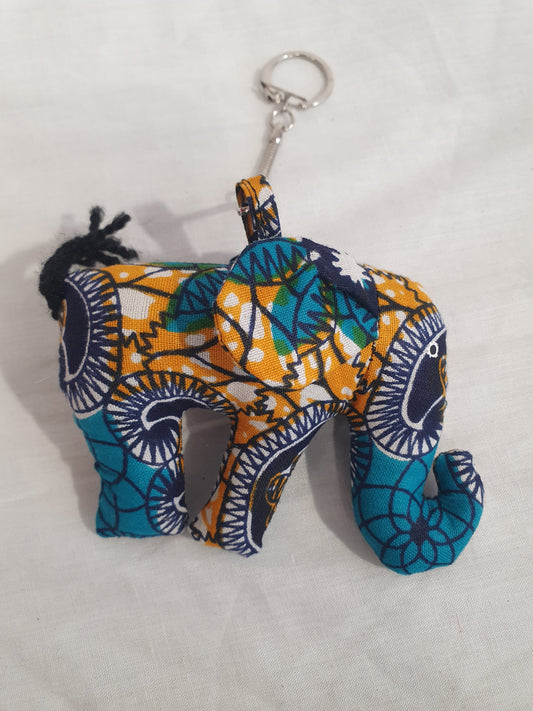 Porte-clés éléphant en wax – Accessoire artisanal