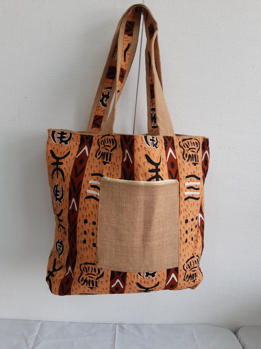 Sac cabas bogolan ocre